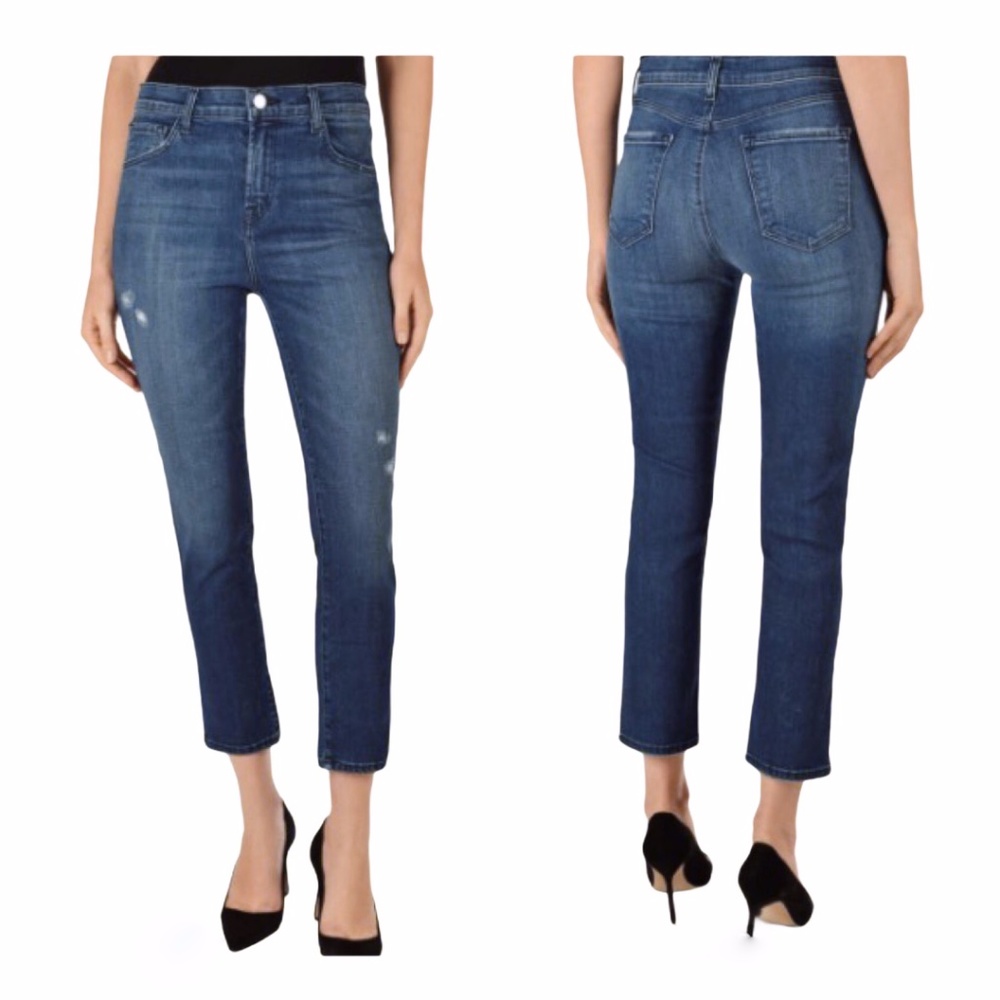 NEW J Brand Ruby High-Rise Crop Cigarette Jeans